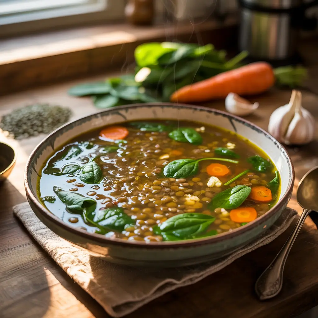 Lentil Soup with Spinach