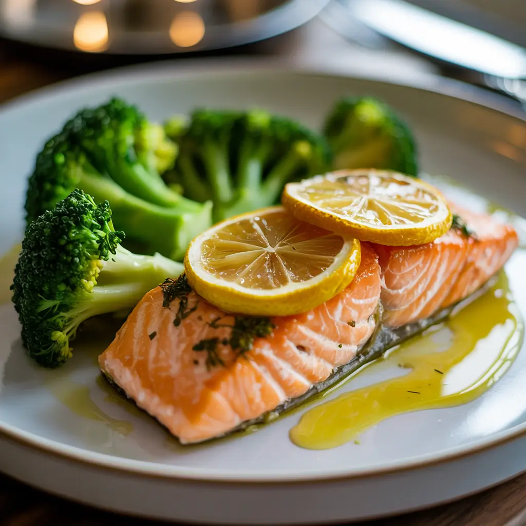 Grilled Salmon with Broccoli