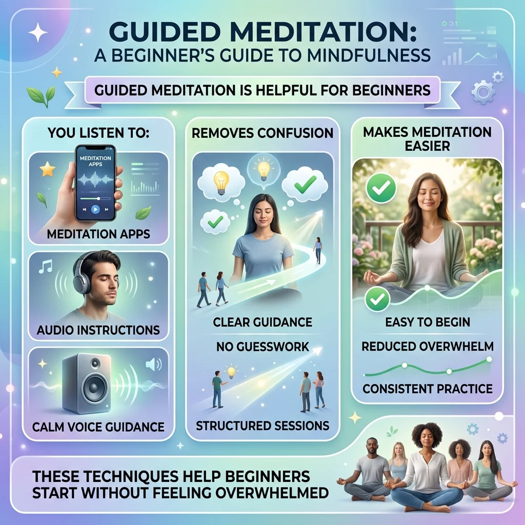 Person practicing meditation infographic image