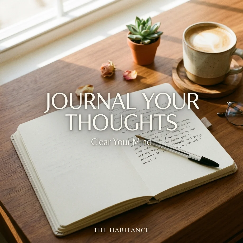 Morning journaling setup representing mental clarity and self improvement morning routine.