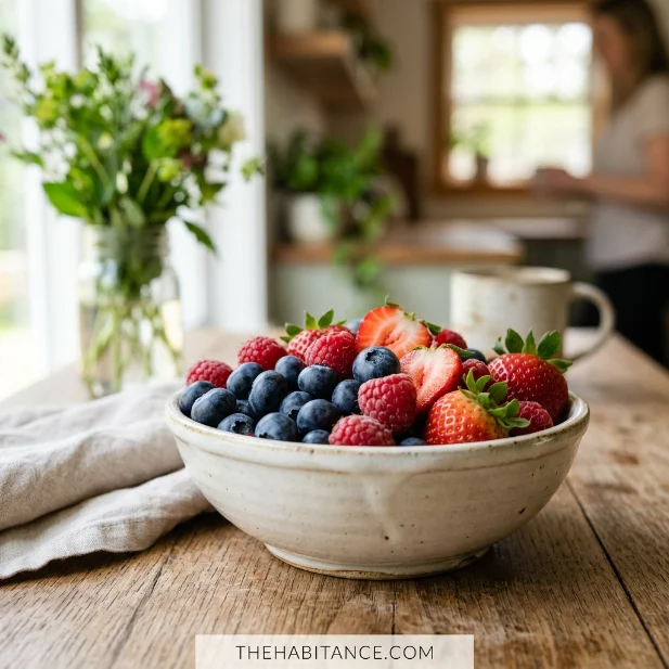 Fresh berries rich in antioxidants supporting prostate health.