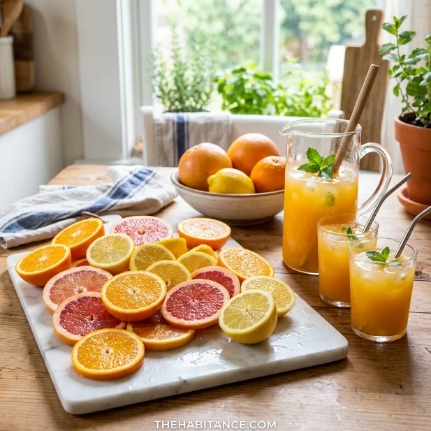 Citrus fruits rich in vitamin C supporting immune and prostate health.