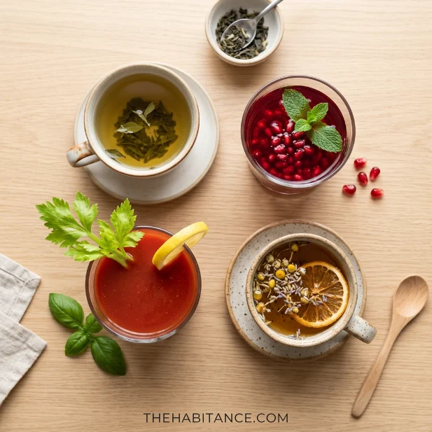 Healthy drinks supporting prostate function and hydration.